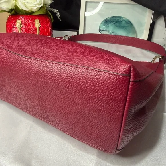 Kate Spade pebbled leather burgundy tote bag - Picture 13 of 15